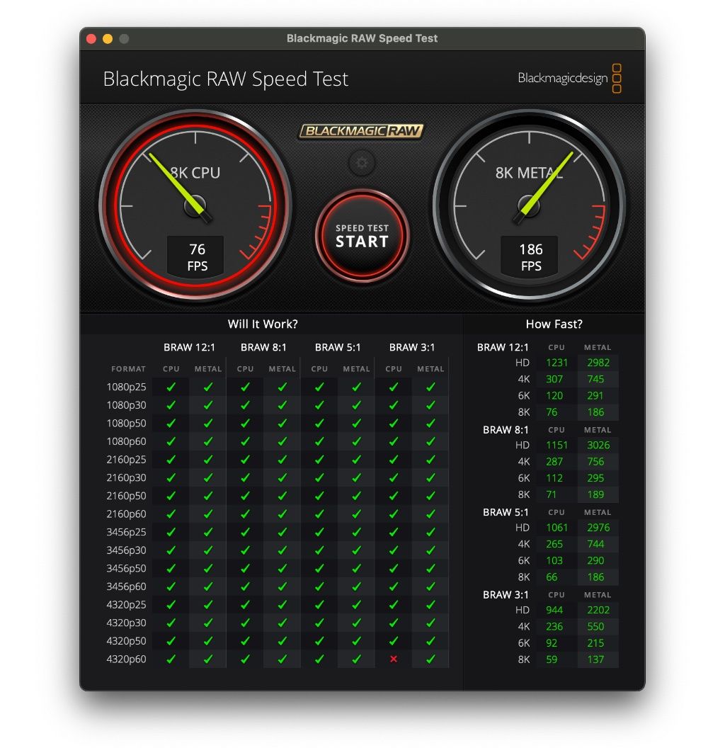 MacBook Pro m4 pro blackmagic raw