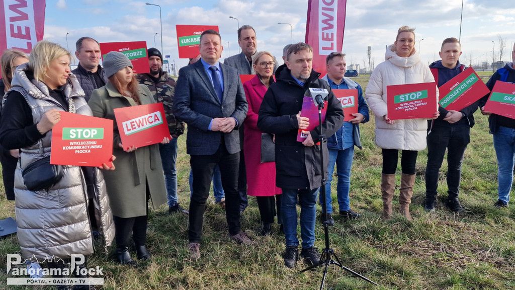 Konferencja prasowa Lewicy Płock dotycząca rozbudowy dróg