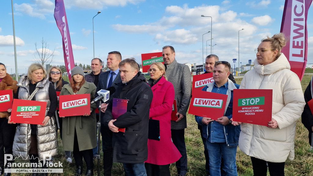Konferencja prasowa Lewicy Płock dotycząca rozbudowy dróg