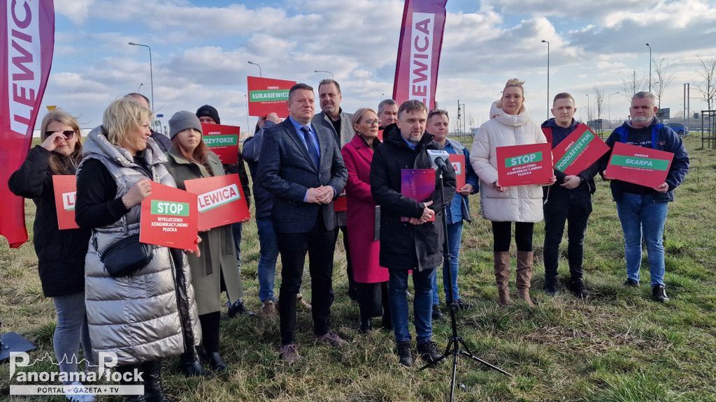 Konferencja prasowa Lewicy Płock dotycząca rozbudowy dróg