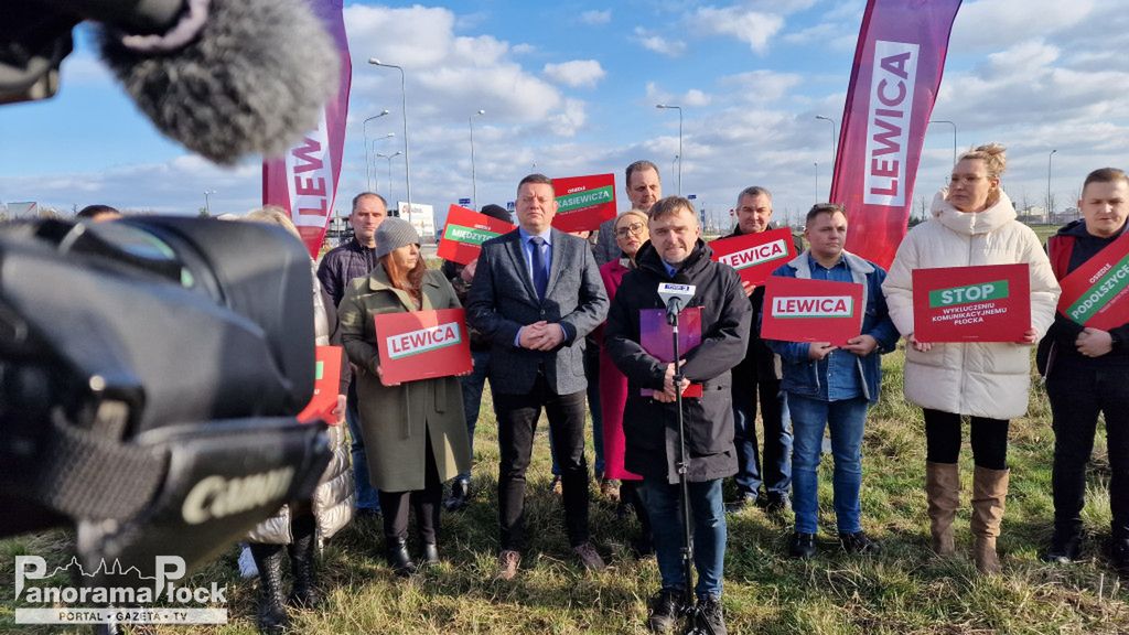 Konferencja prasowa Lewicy Płock dotycząca rozbudowy dróg