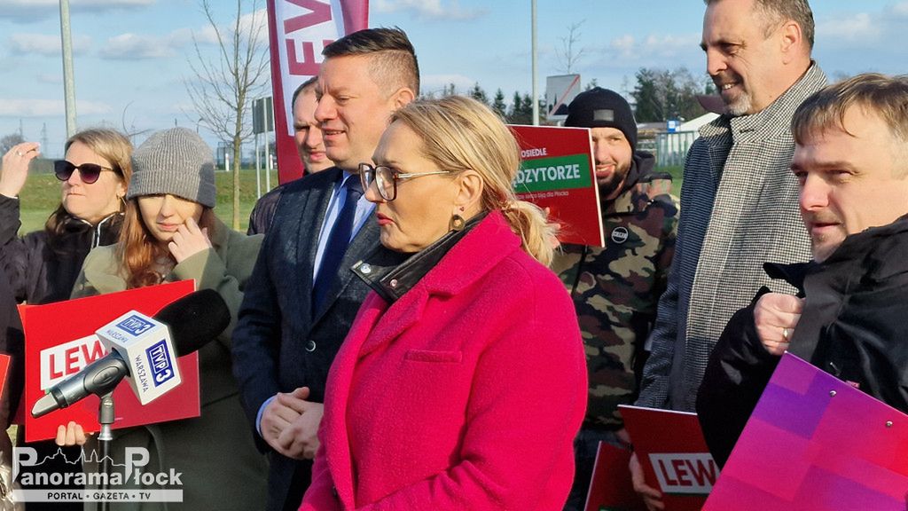 Konferencja prasowa Lewicy Płock dotycząca rozbudowy dróg