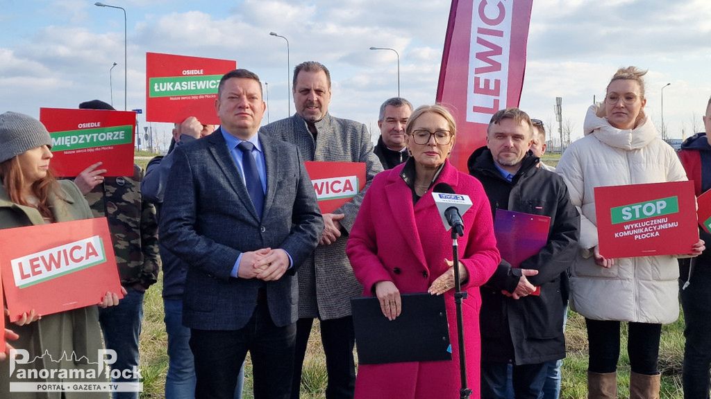 Konferencja prasowa Lewicy Płock dotycząca rozbudowy dróg