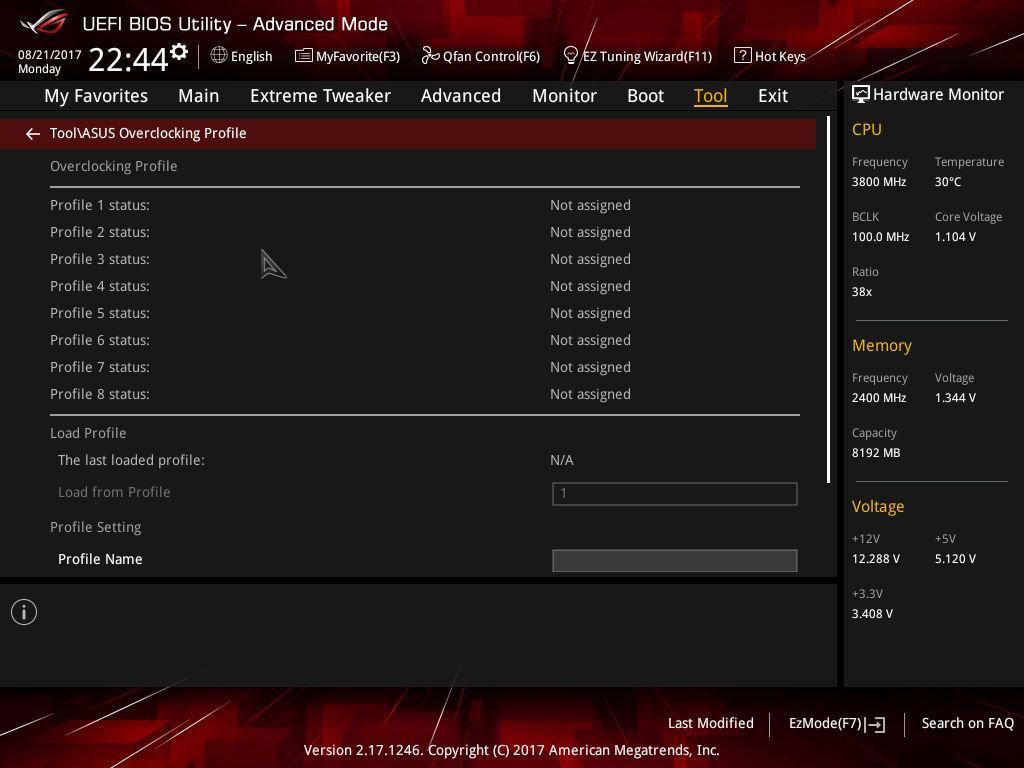 ASUS ROG Maximus IX Extreme - UEFI