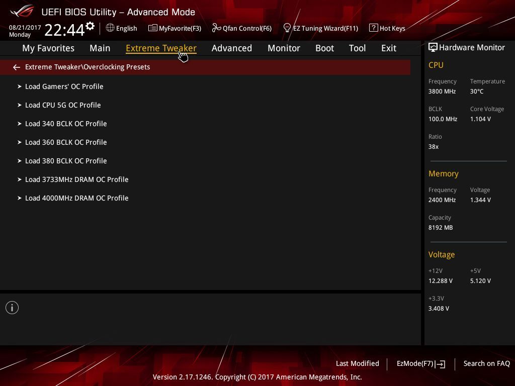 ASUS ROG Maximus IX Extreme - UEFI