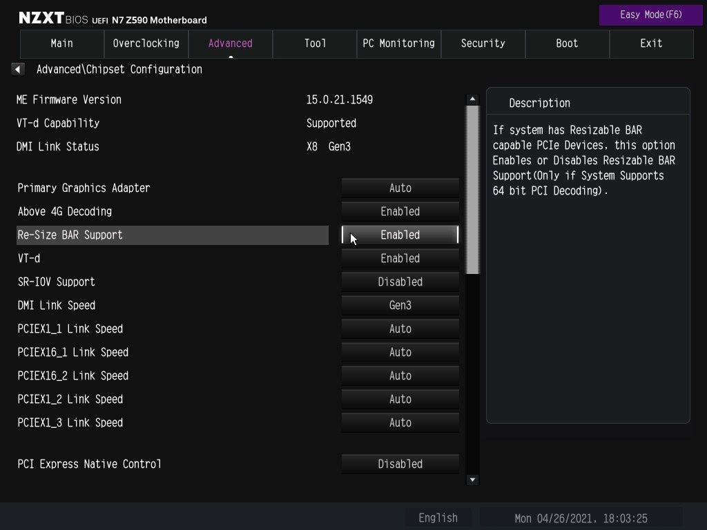 NZXT N7 Z590 - UEFI część 4