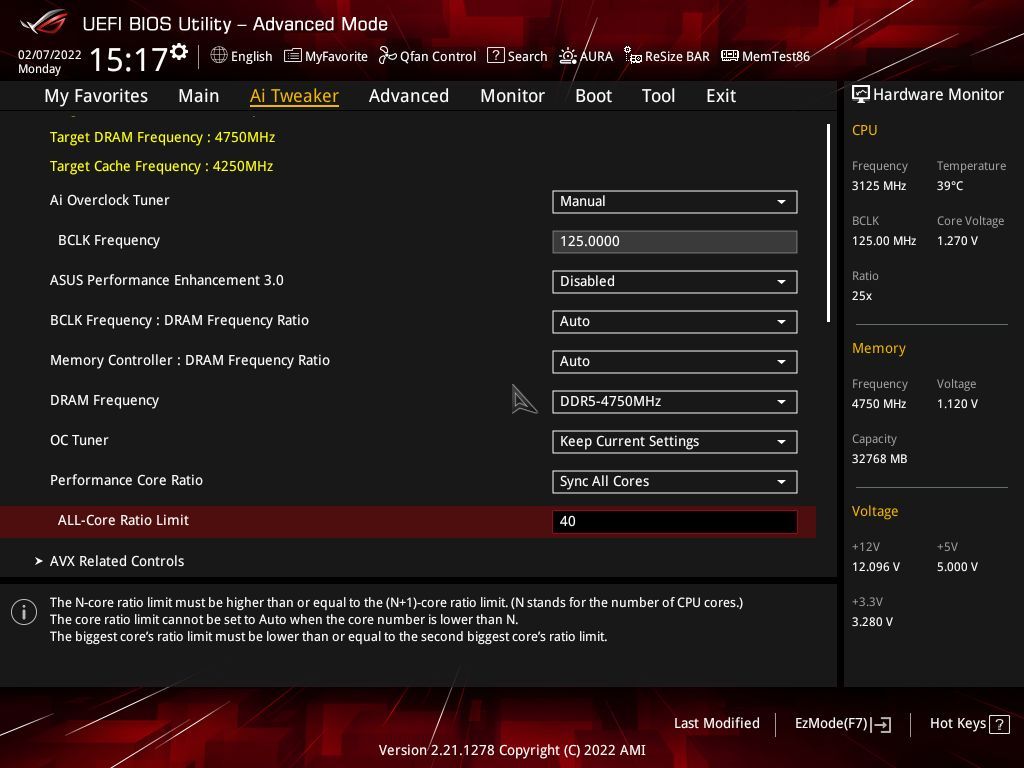 ASUS UEFI - podkręcanie zablokowanego procesora