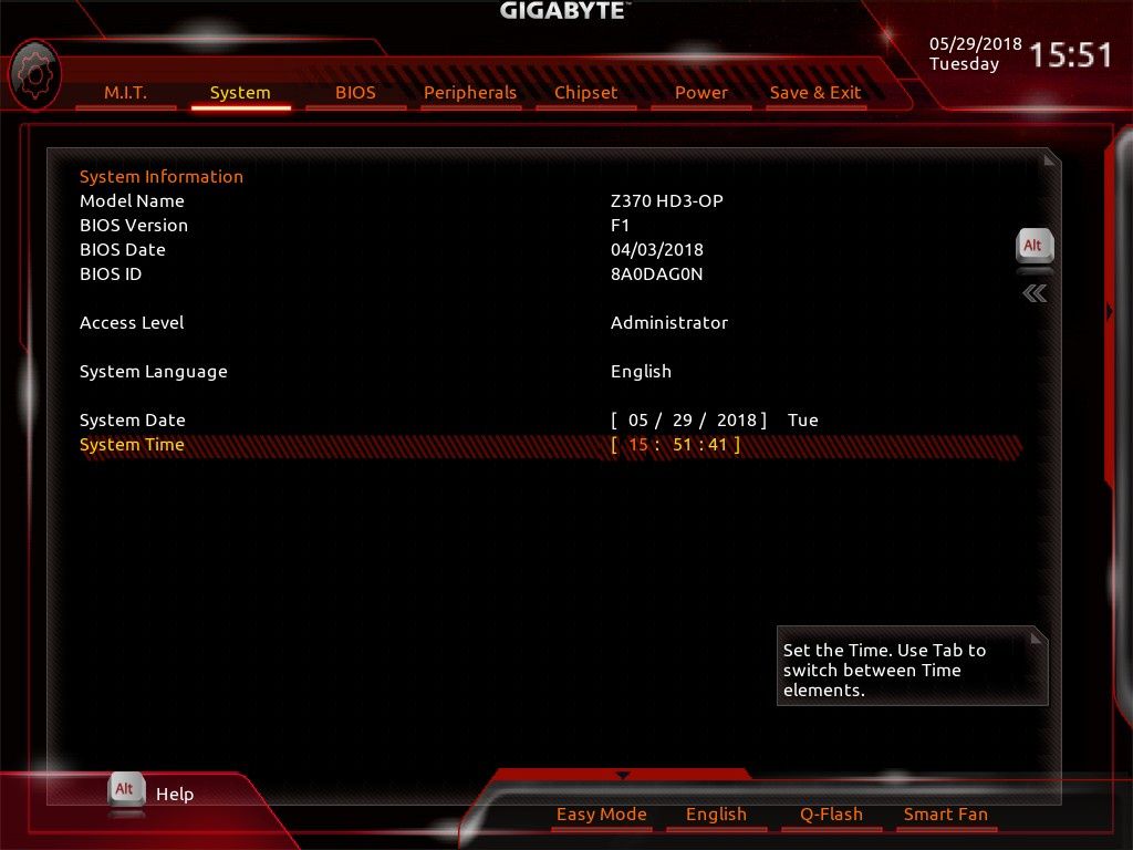 Gigabyte Z370 HD3-OP - UEFI BIOS