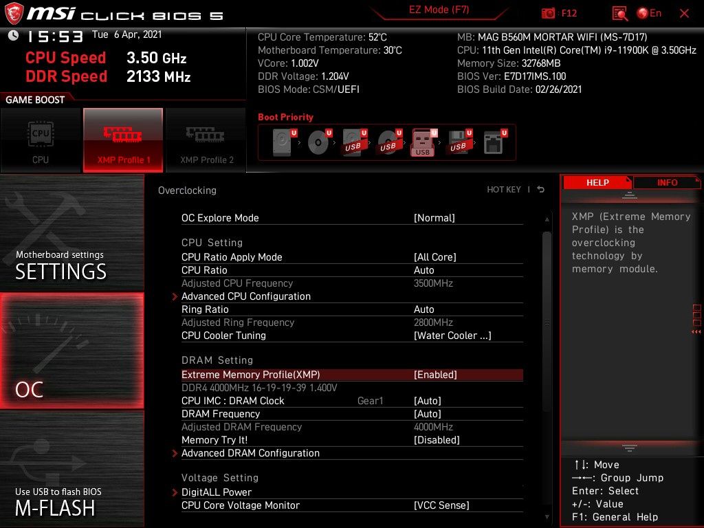 MSI MAG B560M Mortar Wi-Fi - UEFI BIOS 3