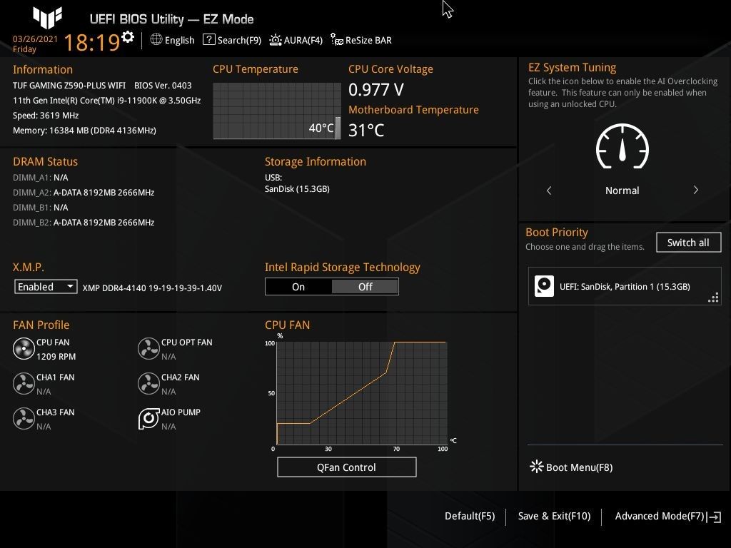 Płyta główna ASUS TUF Gaming Z590-Plus Wi-Fi - UEFI BIOS 1