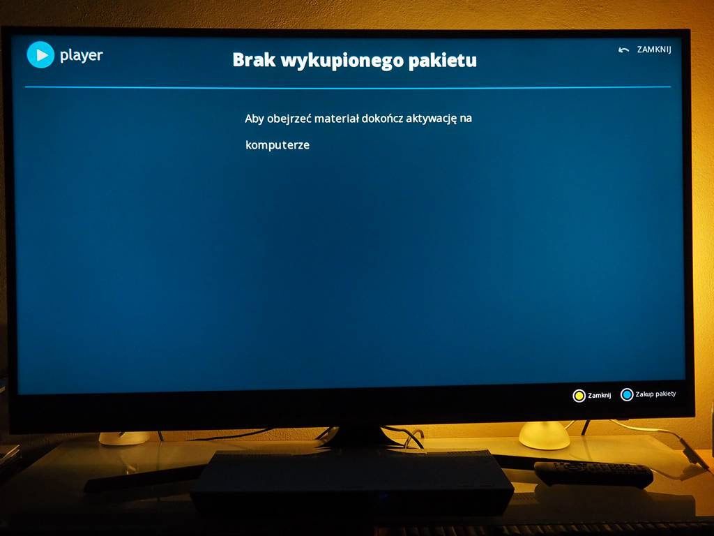 dokończenie aktywacji w player
