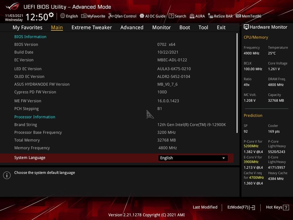 ASUS ROG Maximus Z690 Extreme - UEFI BIOS część 1