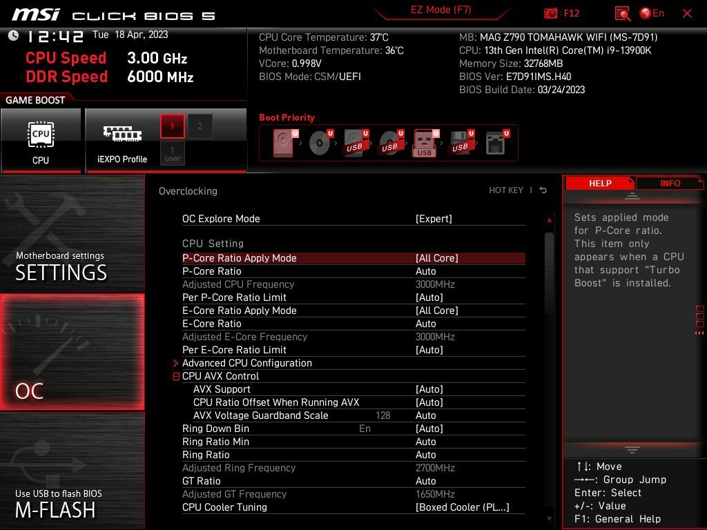 MSI MAG Z790 Tomahawk WIFI - Click BIOS 5