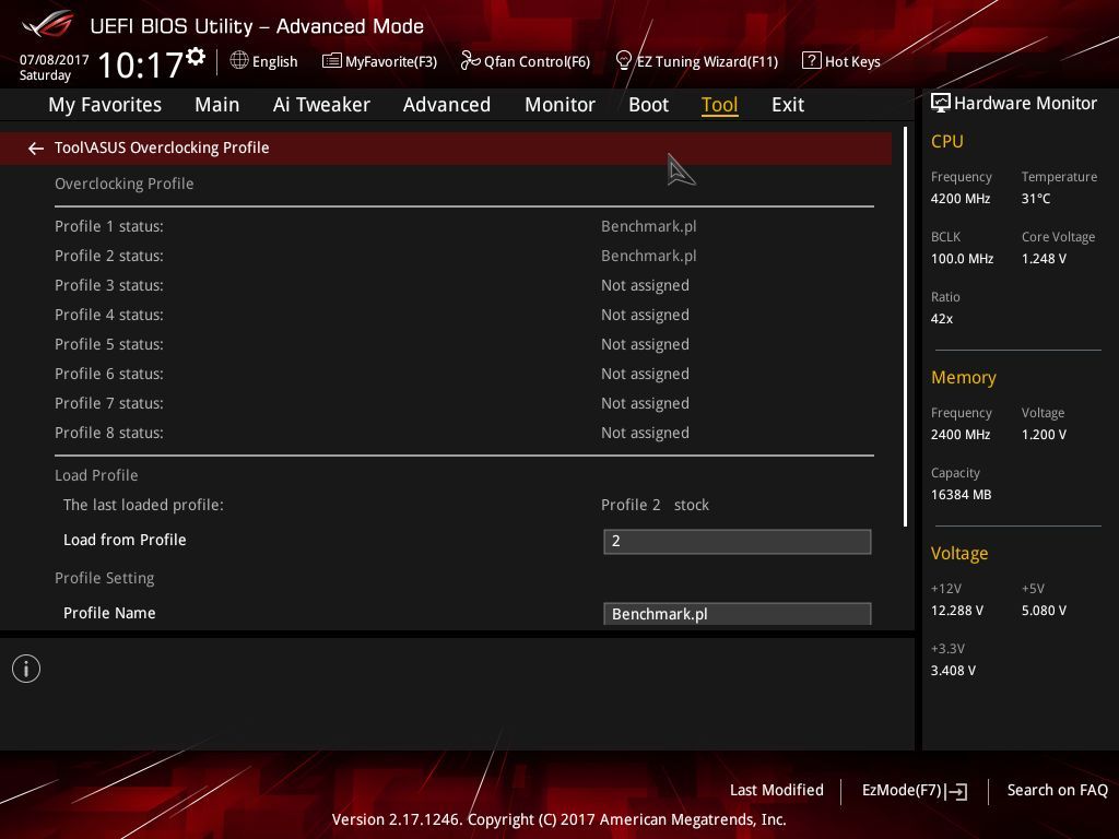 ASUS Strix Z270G Gaming - UEFI BIOS