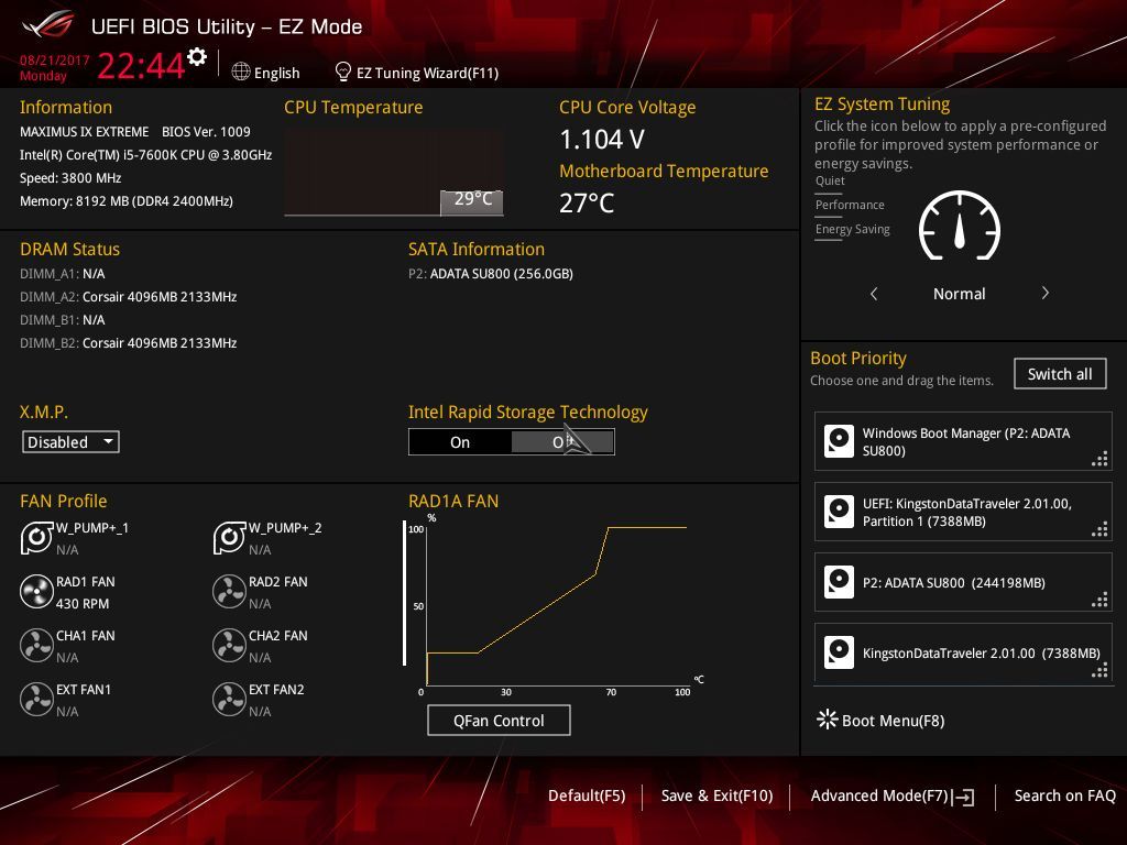 ASUS ROG Maximus IX Extreme - UEFI