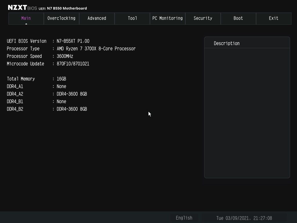 NZXT N7 B550 - UEFI BIOS część 1
