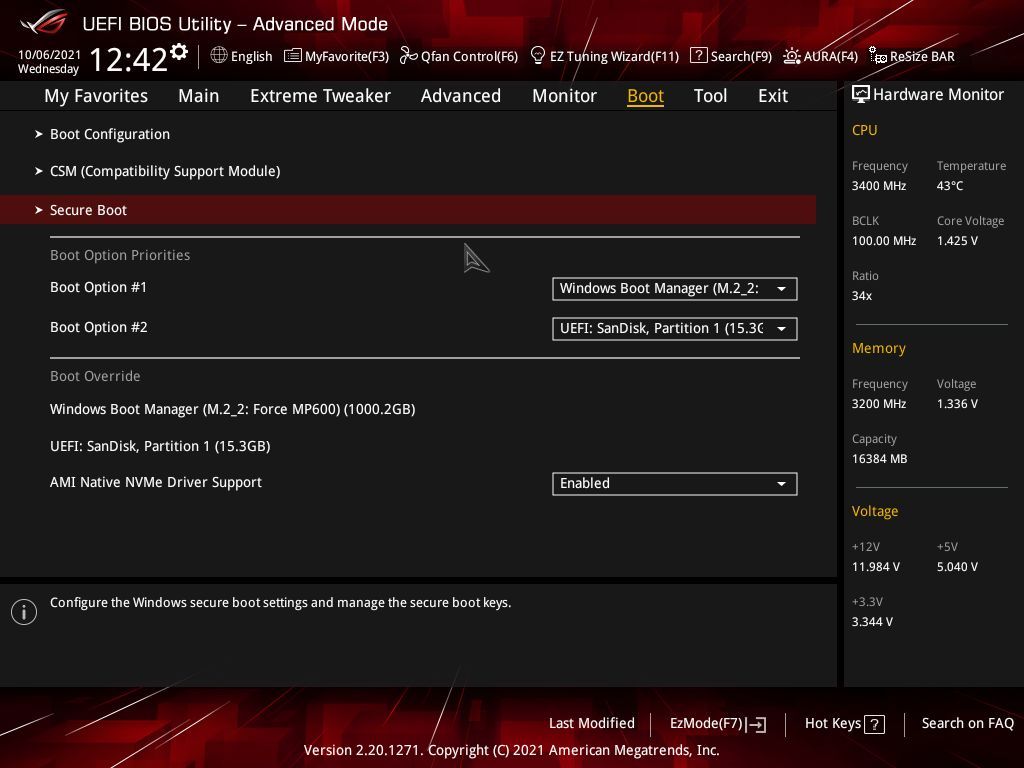 ASUS UEFI - Secure Boot