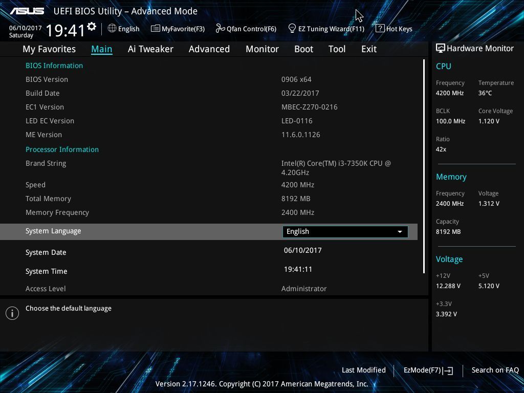 ASUS Prime Z270-A - UEFI BIOS