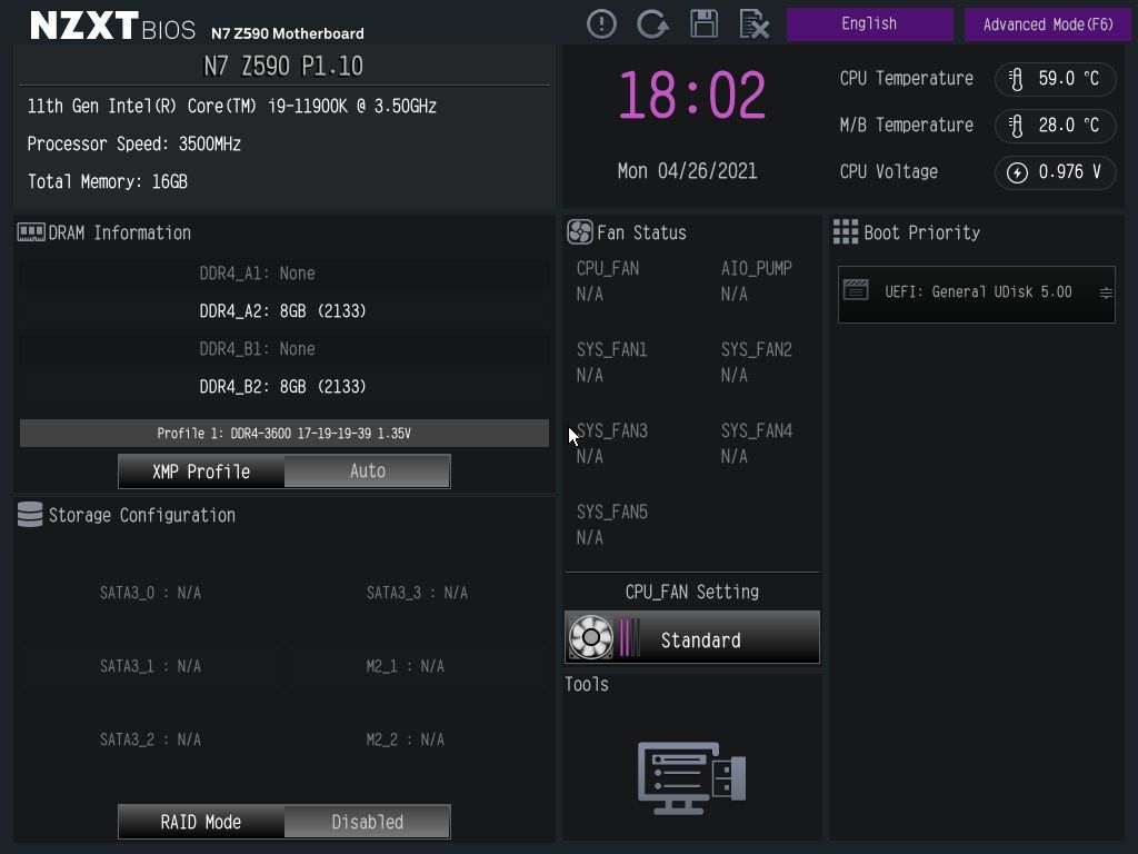 NZXT N7 Z590 - UEFI część 1