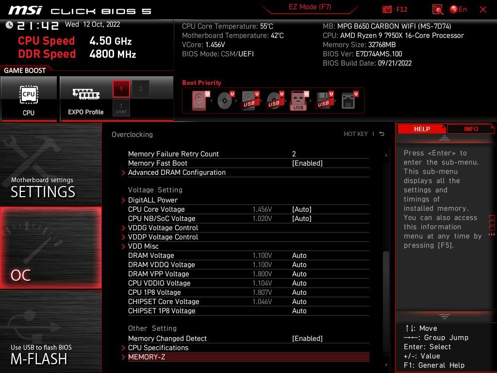 MSI MPG B650 Carbon WIFI - Click BIOS 5