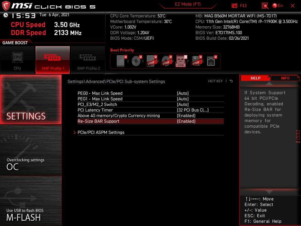 MSI MAG B560M Mortar Wi-Fi - UEFI BIOS 4