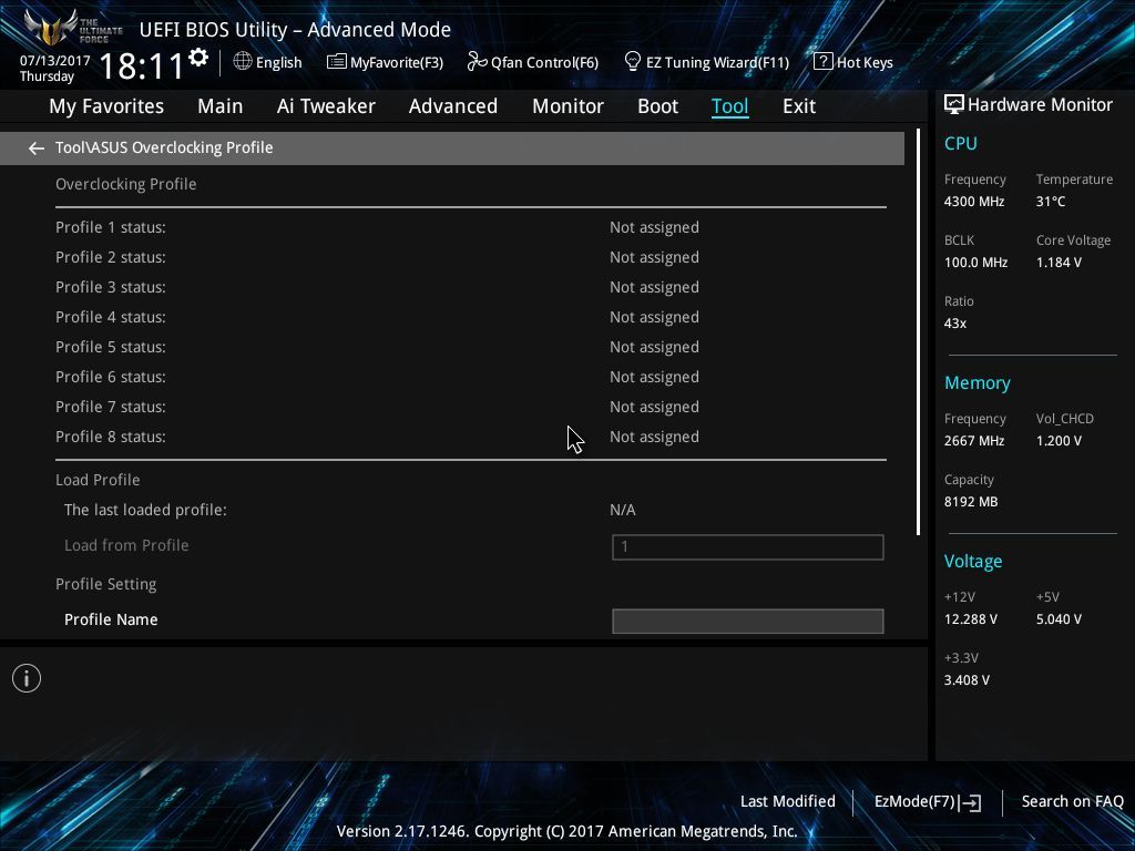 ASUS TUF X299 Mark 1 - UEFI BIOS