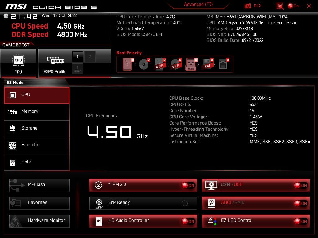 MSI MPG B650 Carbon WIFI - Click BIOS 5