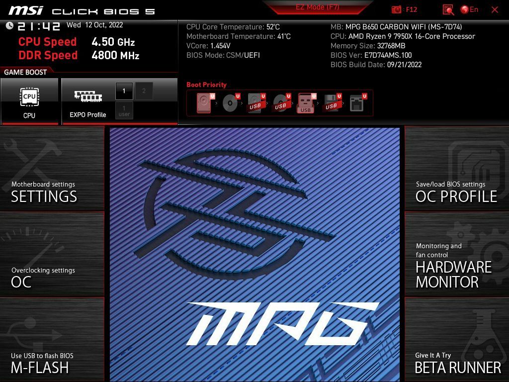 MSI MPG B650 Carbon WIFI - Click BIOS 5