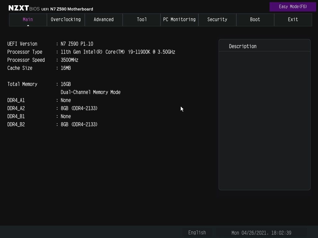 NZXT N7 Z590 - UEFI część 2