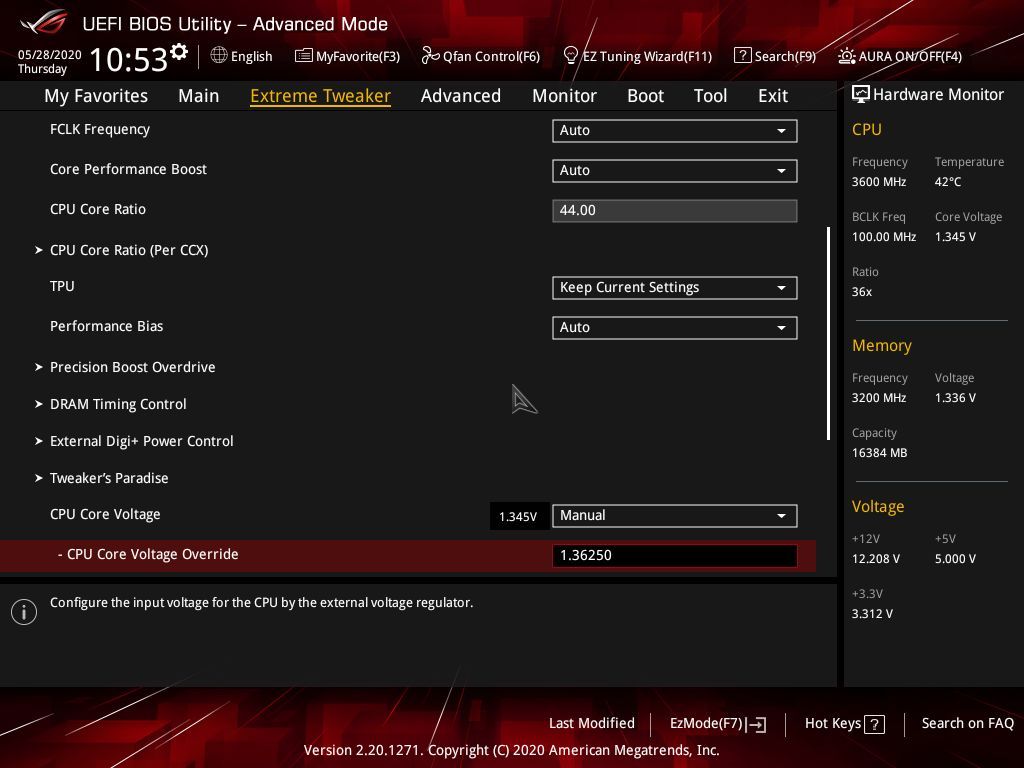 AMD Ryzen 5 3600 - podkręcanie w ASUS UEFI