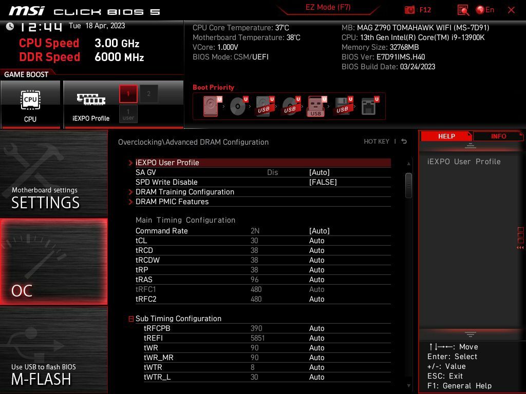 MSI MAG Z790 Tomahawk WIFI - Click BIOS 5