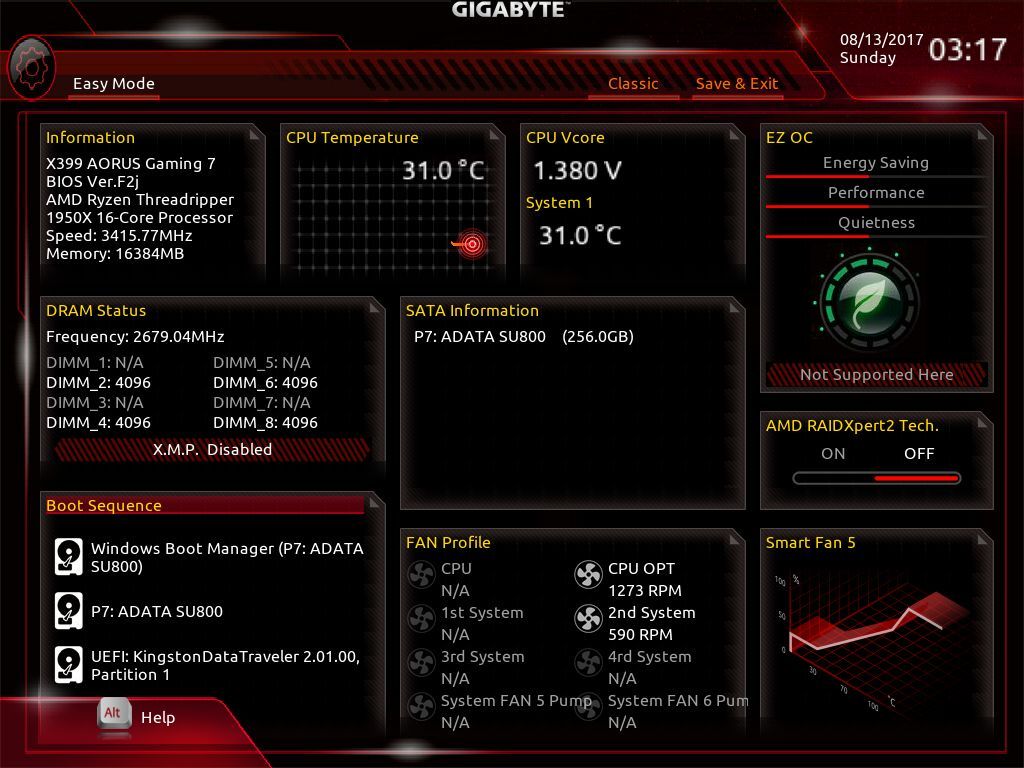 Gigabyte X399 Aorus Gaming 7 - UEFI DualBIOS