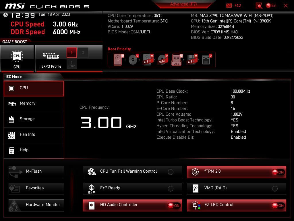 MSI MAG Z790 Tomahawk WIFI - Click BIOS 5