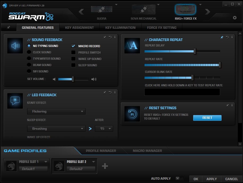 Roccat Isku+ Force FX - przypisywanie dźwięków do klawiszy