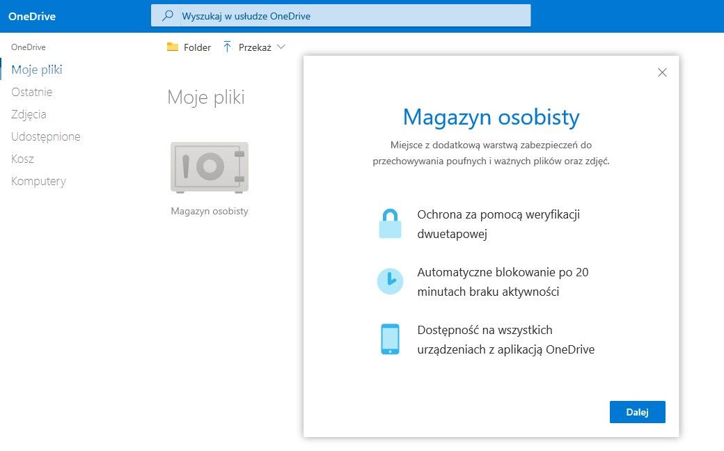 Magazyn Osobisty w OneDrive