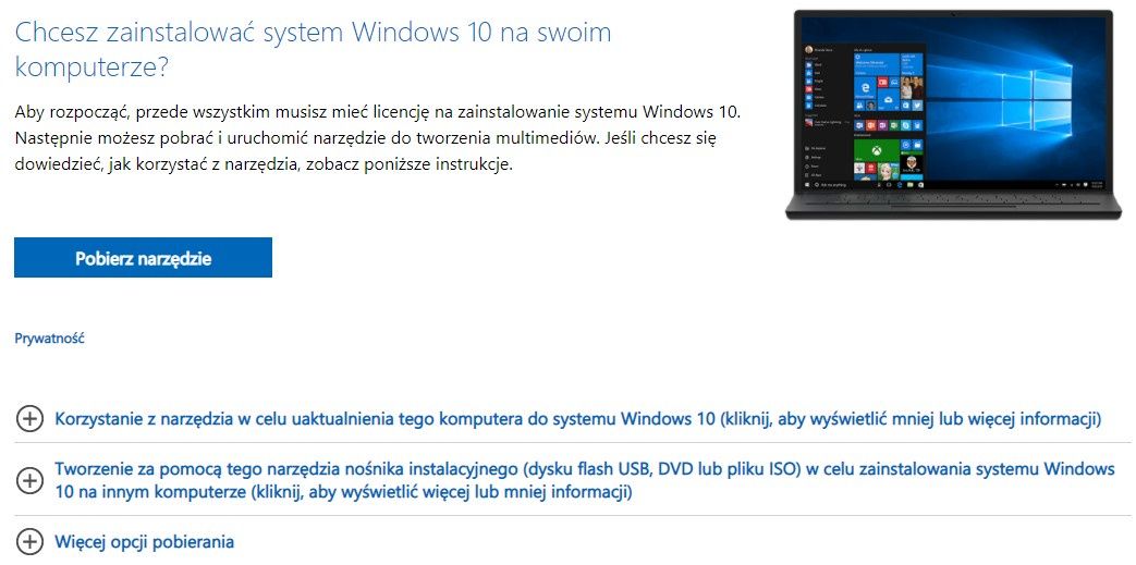 Bootowalny pendrive - Windows 10 z USB