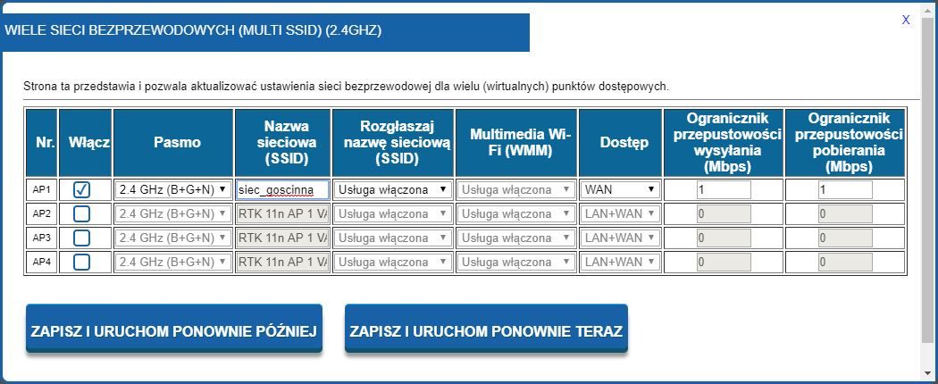 Tryb wielu sieci bezprzewodowych