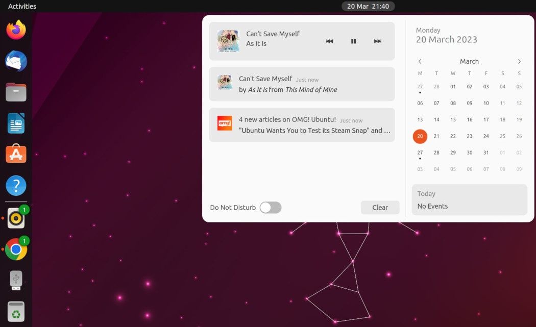 Ubuntu 23.04 powiadomienia