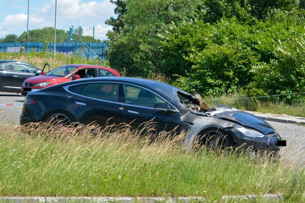 Tesla pożar - Chorzów