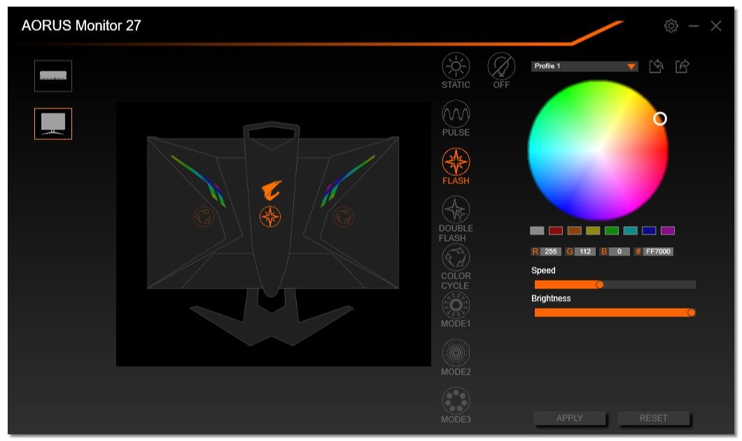 Gigabyte Aorus FI27Q-X - RGB Fusion