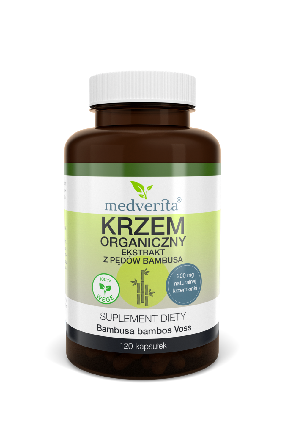 Krzem organiczny 200 mg ekstrakt z pędów bambusa (w opakowaniach 60 kapsułek i 120 kapsułek)