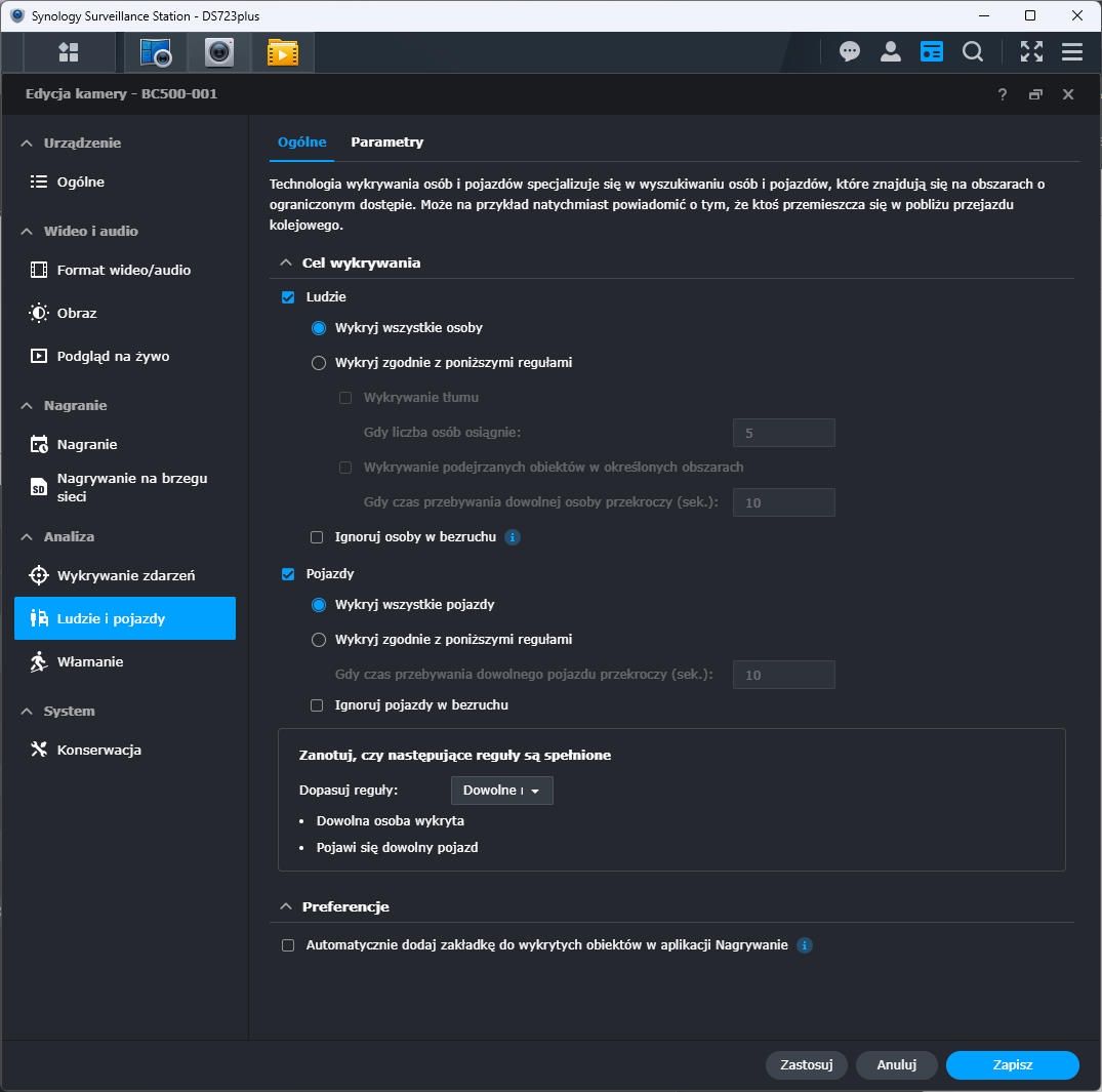 Synology BC500 - funkcje dodatkowe 1