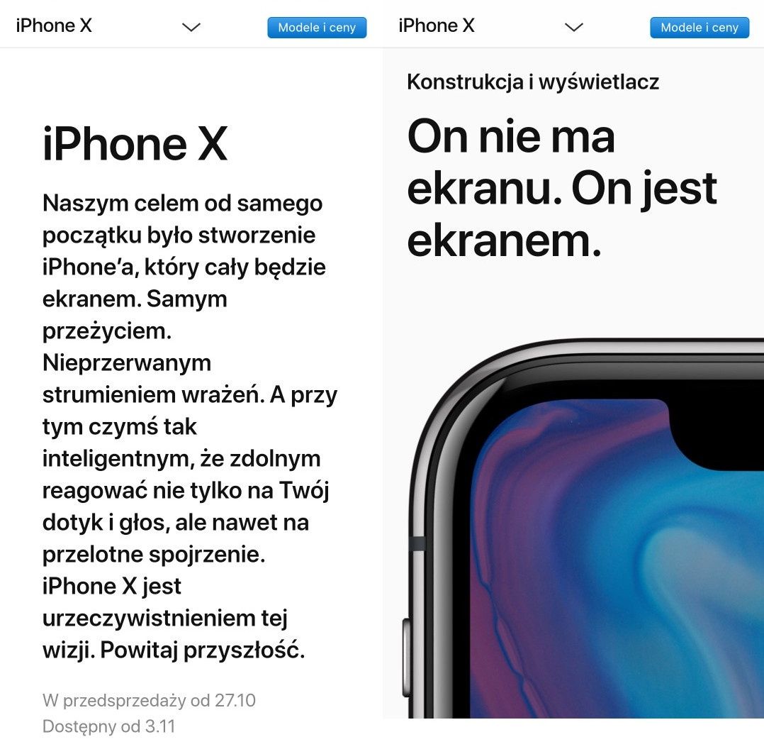 Strona promocyjna iPhone