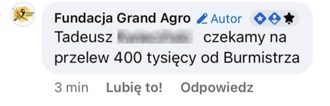 Screenshot z Facebooka