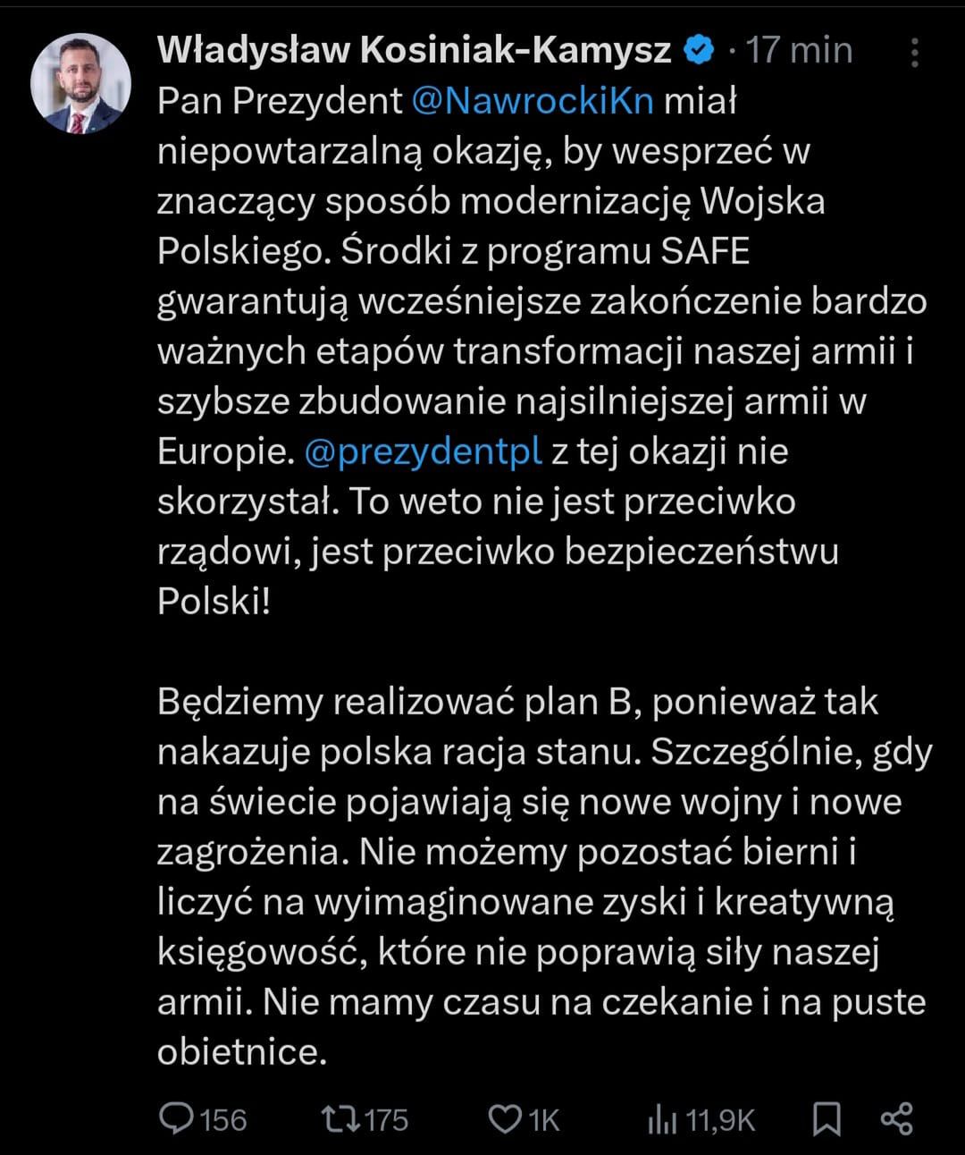 Komentarze polityków