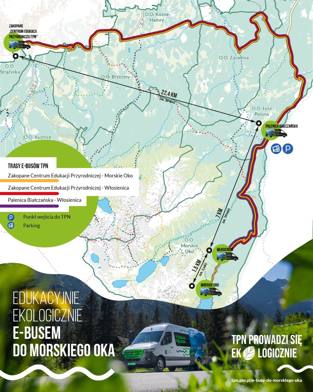 Mapka TPN Zakopane - Morskie Oko