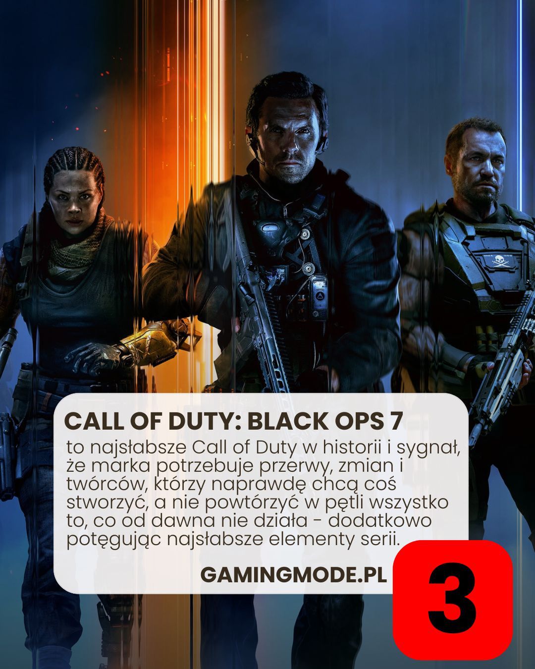 Opinia o grze Call of Duty Black Ops 7: To najsłabsze Call of Duty w historii i sygnał, że marka potrzebuje przerwy, zmian i twórców, którzy naprawdę chcą coś stworzyć, a nie powtórzyć w pętli wszystko to, co od dawna nie działa.