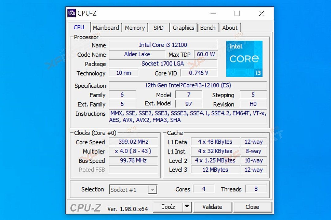 Intel Core i3-12100 - specyfikacja procesora