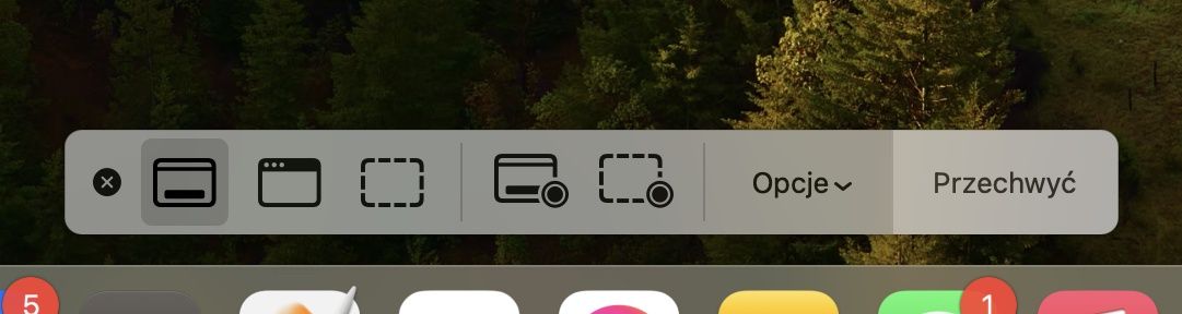 zrzut ekranu Mac aplikacja