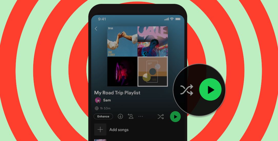 Spotify - dwa przyciski odtwarzania